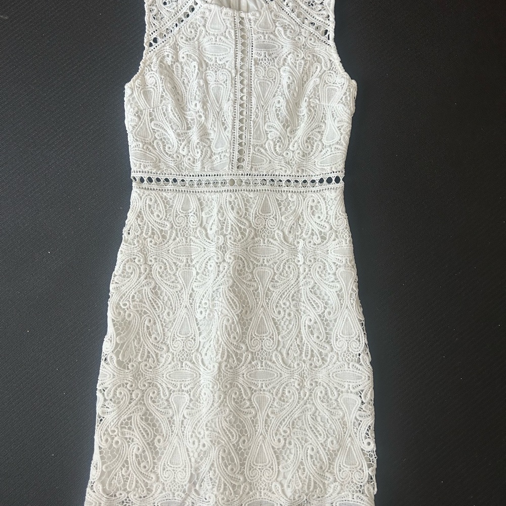 Lulu's White Sheath Halter Mini Dress